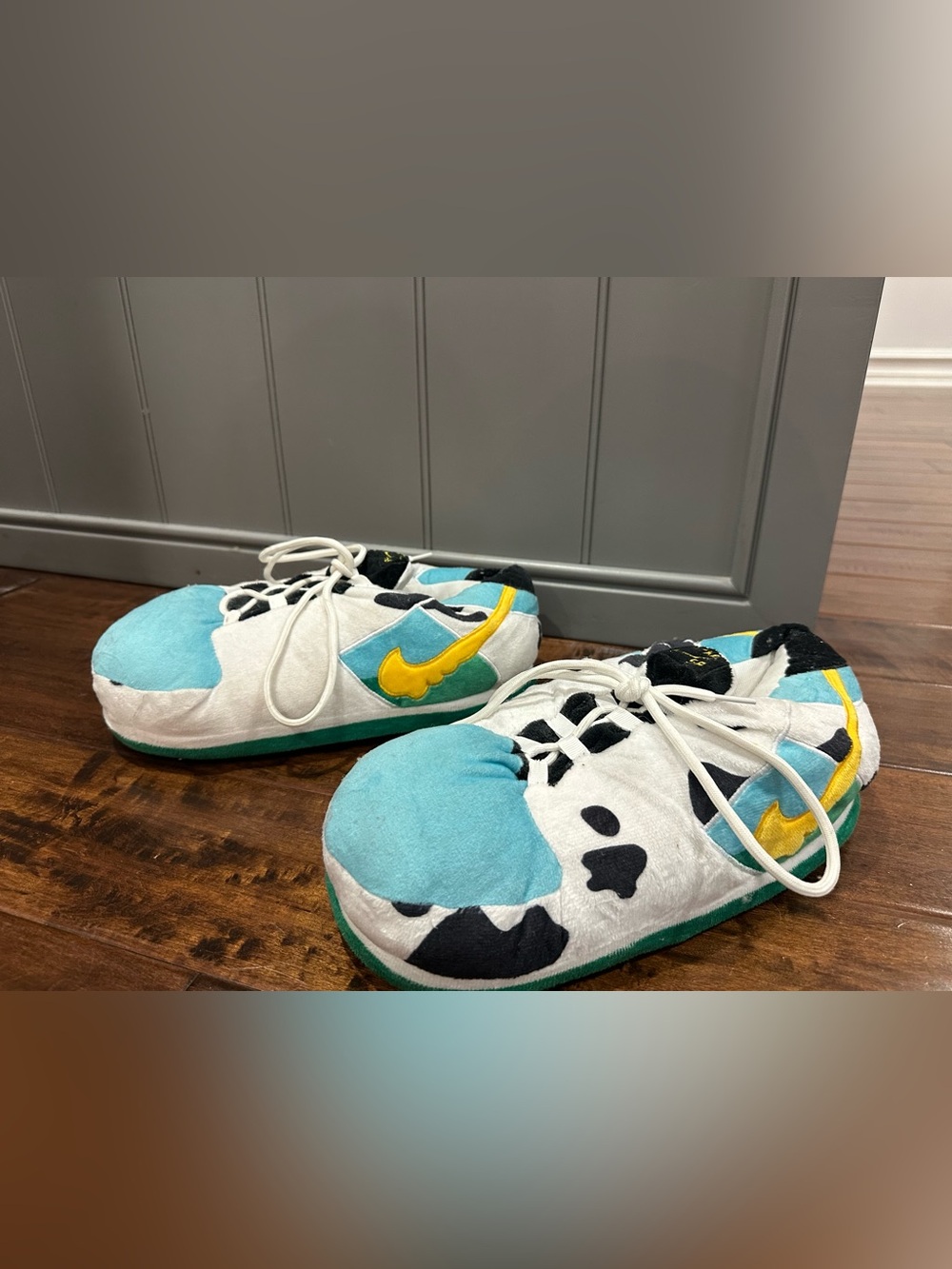 Chunky Dunky novelty sneaker plush slippers- mimic Nike SB Dunks Ben & Jerry’s